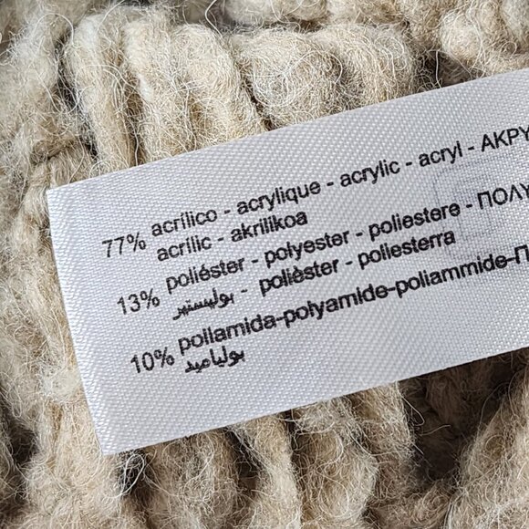 Zara Beige Chunky Open Knit Boxy Fit Short Sleeve Sweater - Picture 8 of 8